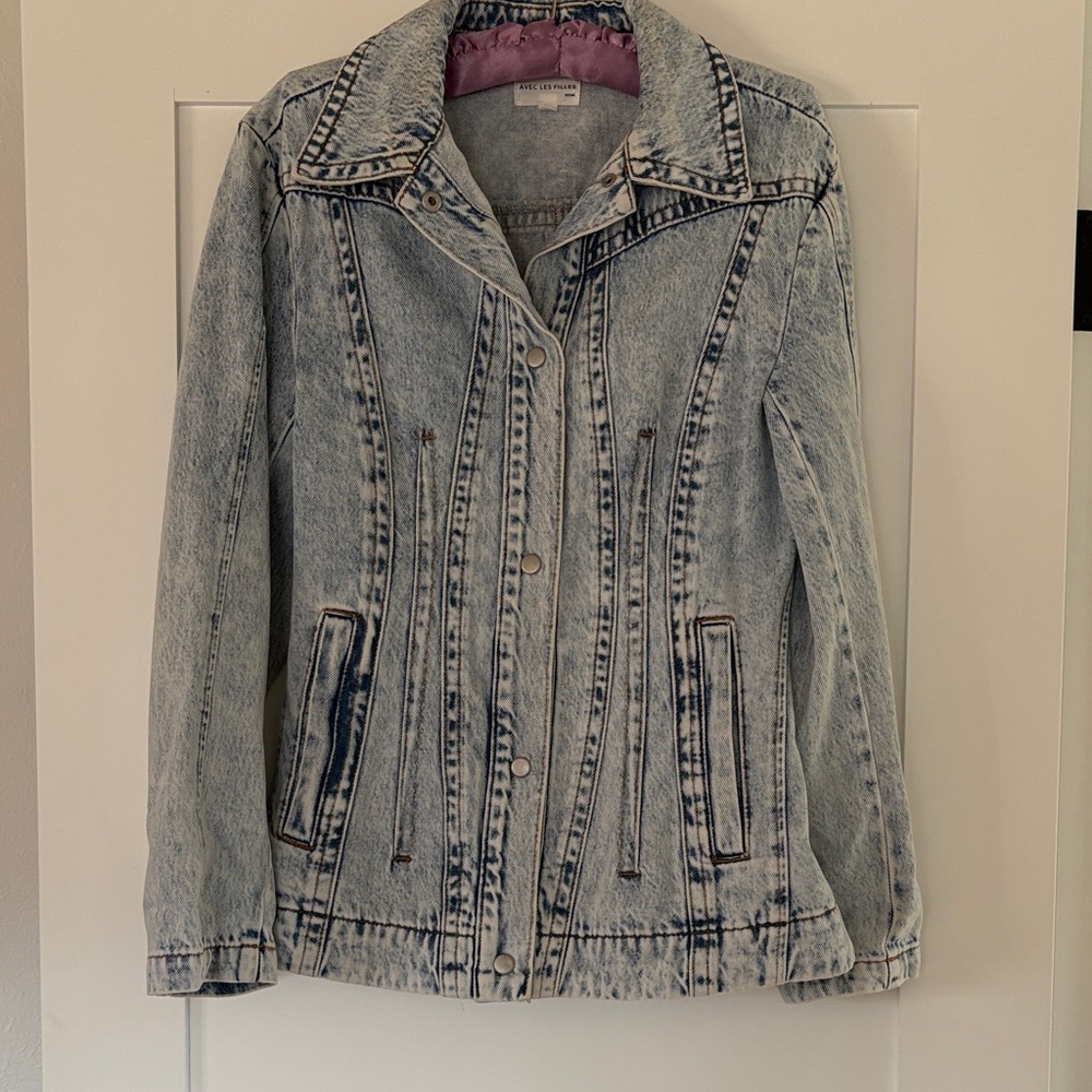 Avec Les Filles Light Wash Jean Jacket
